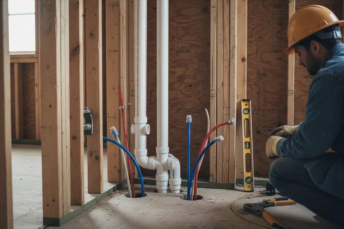 Drain and supply rough-in during Garbage Disposal Repair in Scottdale