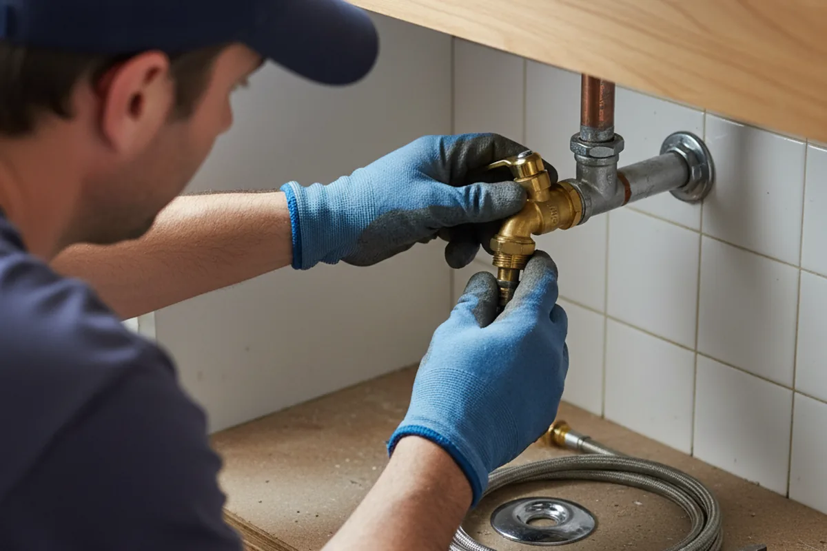 Shutoff valve and fitting work during Emergency Plumbing in Scottdale